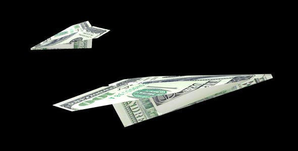 Flying Paper Airlane Hundred Dollar Bill Pack of 2 - Videohive 15295152 Download