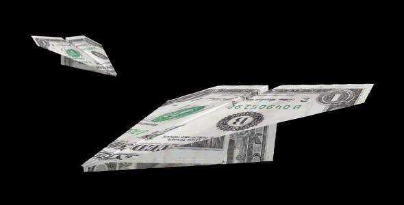 Flying Paper Airplane One Dollar Bill Pack of 2 - Download Videohive 15250344
