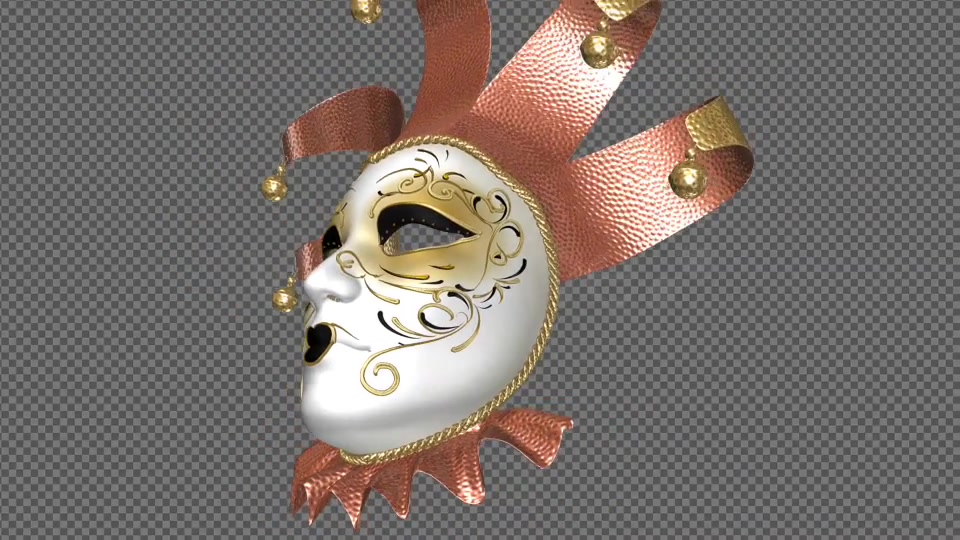 Flying Romantic Mask Crown and Bells Pack of 2 Videohive 14416019 Motion Graphics Image 4