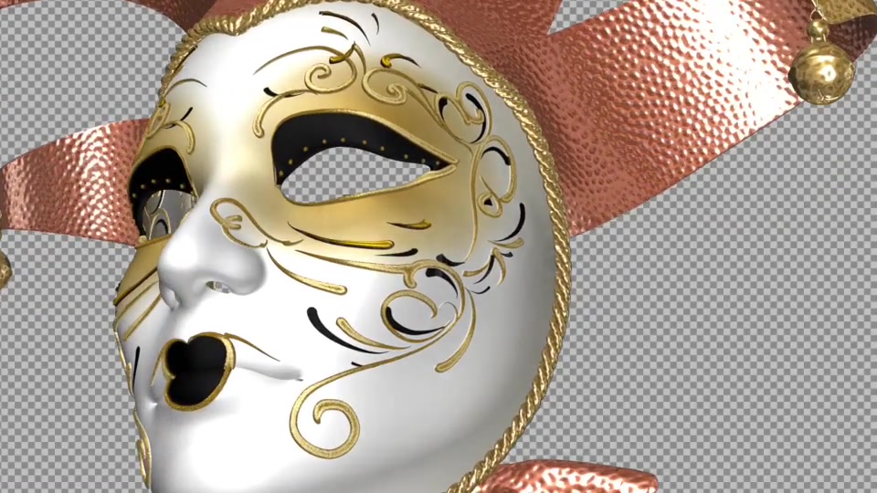 Flying Romantic Mask Crown and Bells Pack of 2 Videohive 14416019 Motion Graphics Image 7