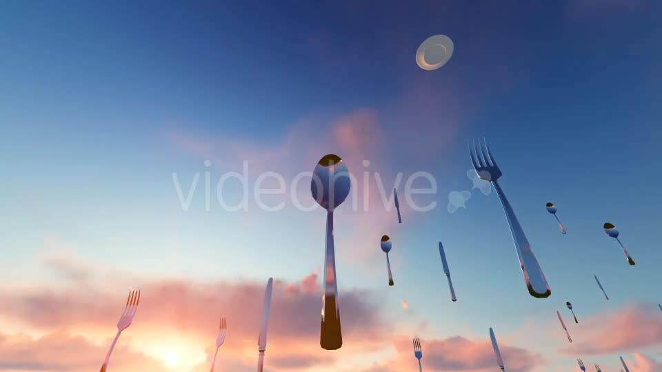 Flying spoon knife Videohive 19870345 Motion Graphics Image 1