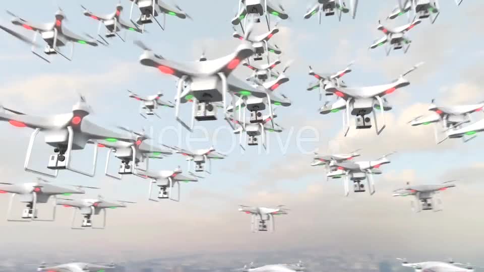 Flying Swarm of UAV Drones Videohive 12710618 Motion Graphics Image 1