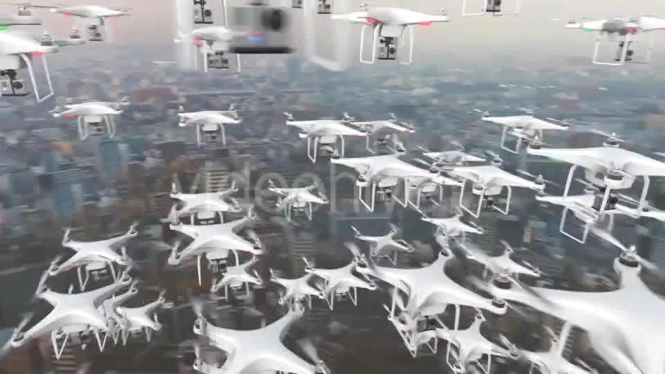 Flying Swarm of UAV Drones Videohive 12710618 Motion Graphics Image 10