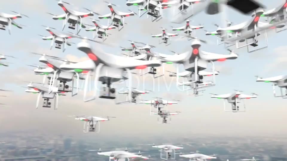Flying Swarm of UAV Drones Videohive 12710618 Motion Graphics Image 2