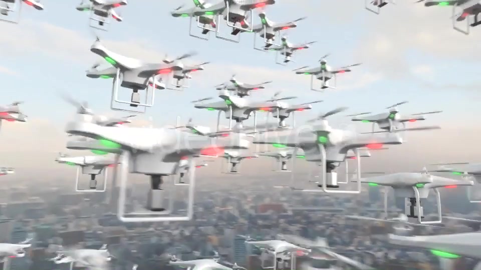 Flying Swarm of UAV Drones Videohive 12710618 Motion Graphics Image 4