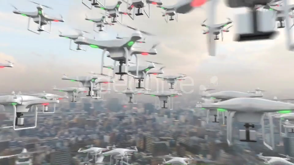 Flying Swarm of UAV Drones Videohive 12710618 Motion Graphics Image 5