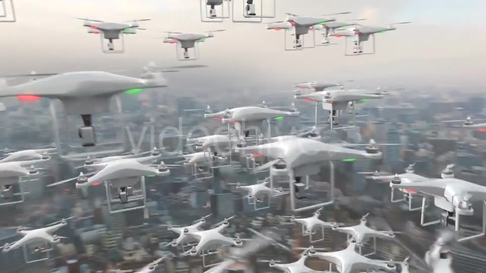Flying Swarm of UAV Drones Videohive 12710618 Motion Graphics Image 8