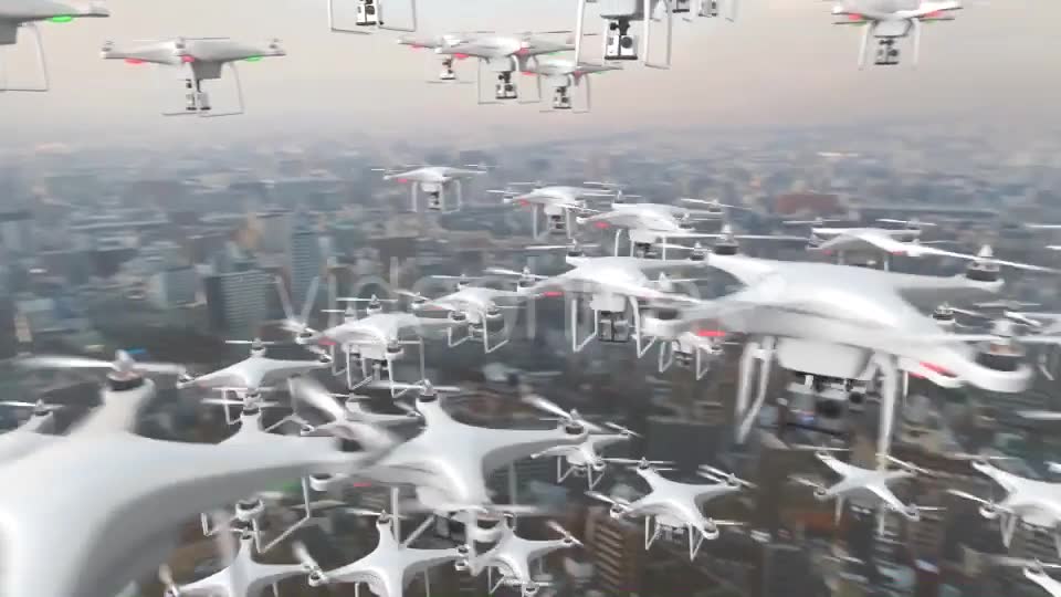 Flying Swarm of UAV Drones Videohive 12710618 Motion Graphics Image 9