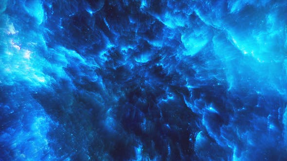 Flying Through Abstract Blue Colorful Nebula Tunnel in Boundless Space - Videohive 22372113 Download