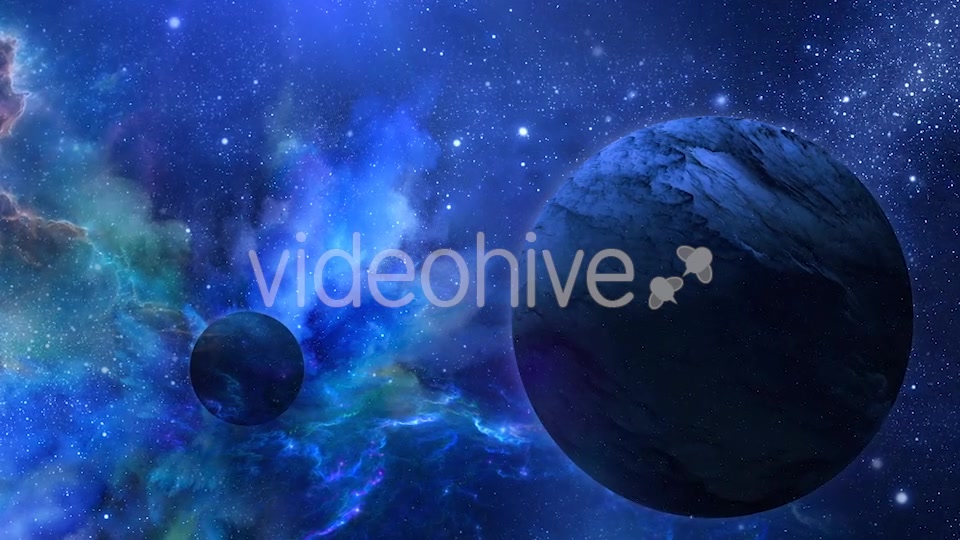 Flying Through Abstract Blue Space with Planets and Shine of Star Videohive 20938071 Motion Graphics Image 8