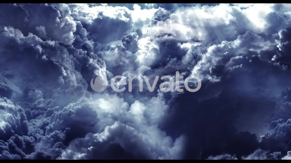 Flying Through Abstract Clouds with Light Rays Videohive 21658594 Motion Graphics Image 1