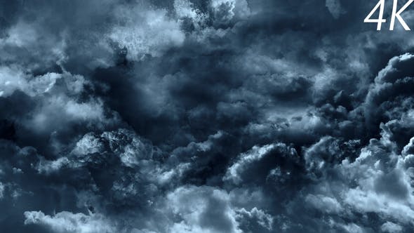 Flying Through Abstract Dark Clouds to Big Moon - Videohive Download 22118544