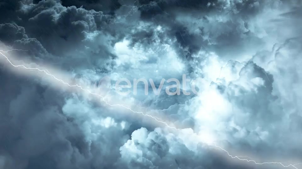 Flying Through Abstract Dark Night Thunder Clouds with Lightning Strikes Videohive 22416750 Motion Graphics Image 5