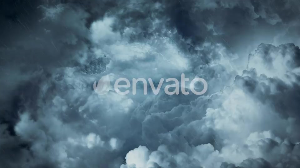 Flying Through Abstract Dark Night Thunder Clouds with Lightning Strikes Videohive 22416750 Motion Graphics Image 7