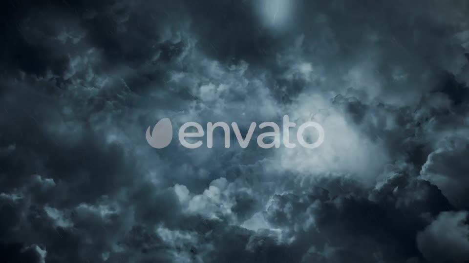 Flying Through Abstract Dark Night Thunder Clouds with Lightning Strikes Videohive 22430106 Motion Graphics Image 1