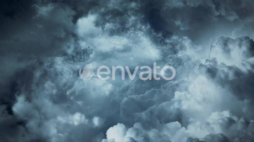 Flying Through Abstract Dark Night Thunder Clouds with Lightning Strikes Videohive 22430106 Motion Graphics Image 7