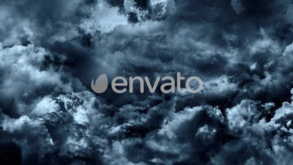 Flying Through Abstract Dark Night Thunder Clouds with Lightning Strikes Videohive 22263914 Motion Graphics Image 1