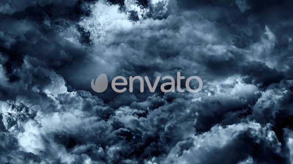 Flying Through Abstract Dark Night Thunder Clouds with Lightning Strikes Videohive 22263914 Motion Graphics Image 2