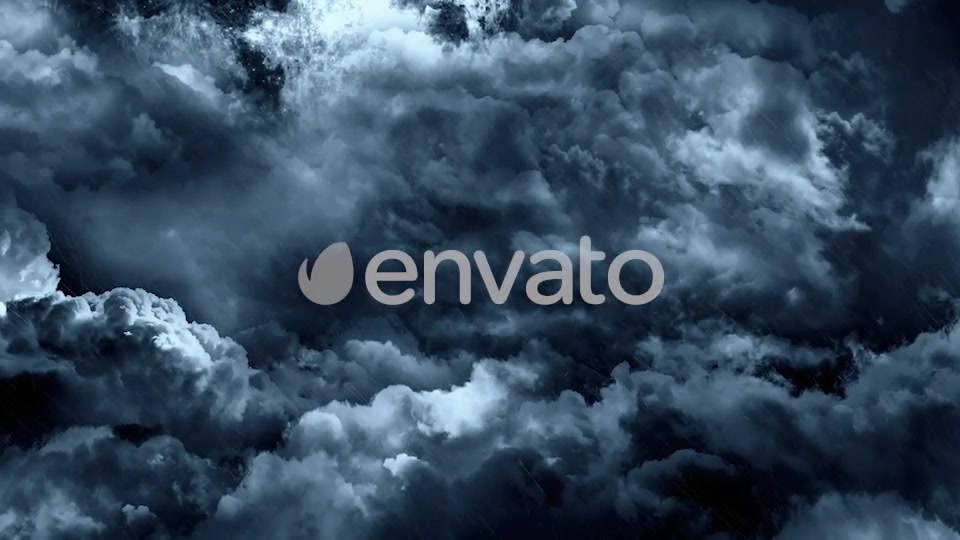 Flying Through Abstract Dark Night Thunder Clouds with Lightning Strikes Videohive 22263914 Motion Graphics Image 7