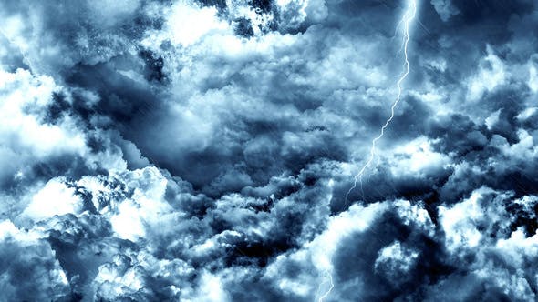 Flying Through Abstract Dark Night Thunder Clouds with Lightning Strikes - Videohive 22263914 Download