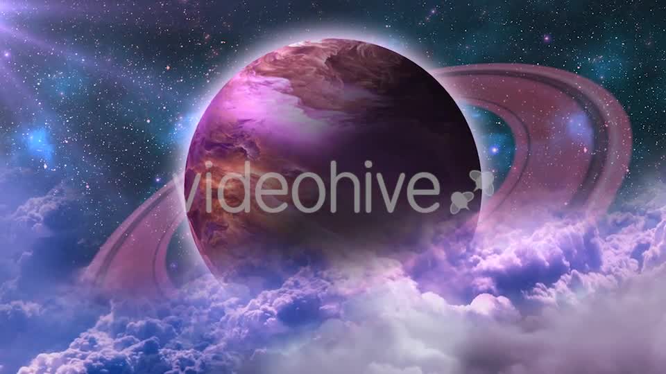 Flying Through Abstract Purple Clouds in Space and Planet with the Shine Star Videohive 20913031 Motion Graphics Image 10
