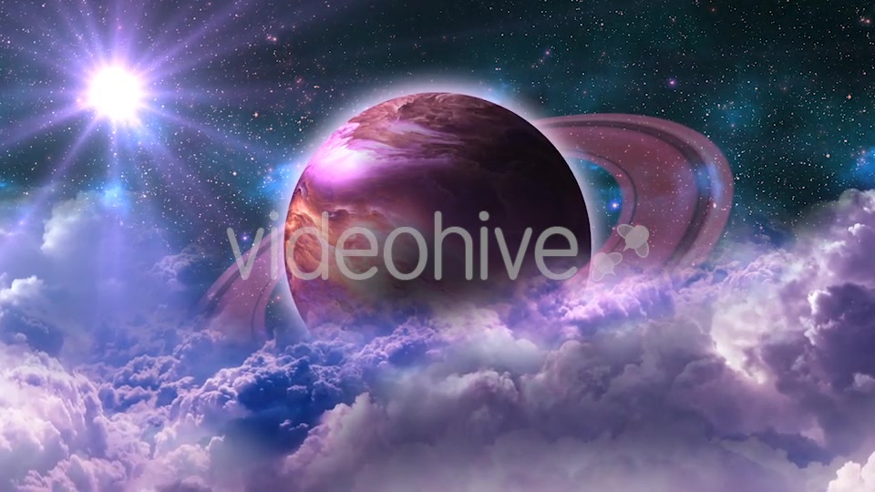 Flying Through Abstract Purple Clouds in Space and Planet with the Shine Star Videohive 20913031 Motion Graphics Image 4