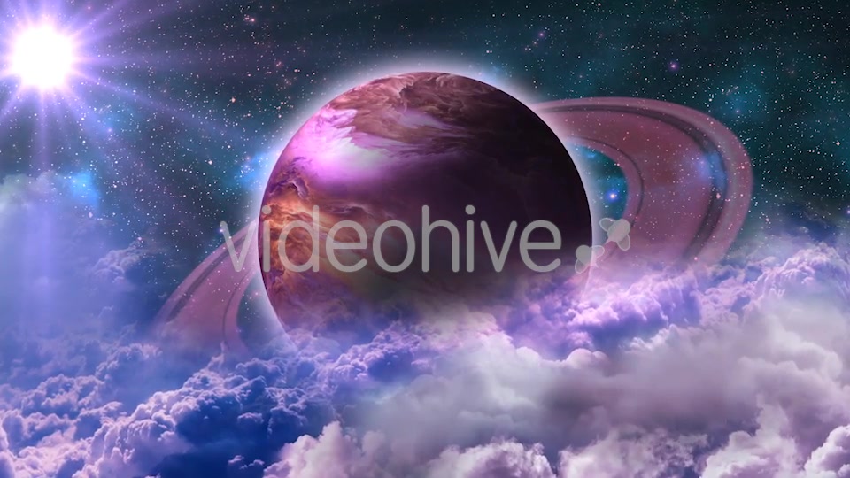 Flying Through Abstract Purple Clouds in Space and Planet with the Shine Star Videohive 20913031 Motion Graphics Image 7