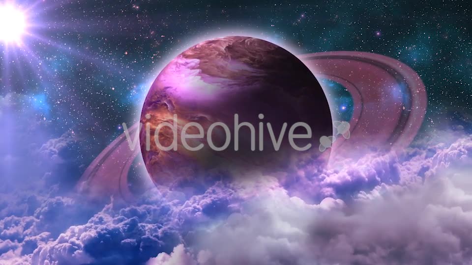 Flying Through Abstract Purple Clouds in Space and Planet with the Shine Star Videohive 20913031 Motion Graphics Image 8