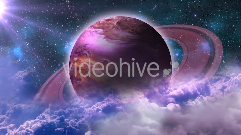 Flying Through Abstract Purple Clouds in Space and Planet with the Shine Star Videohive 20913031 Motion Graphics Image 9