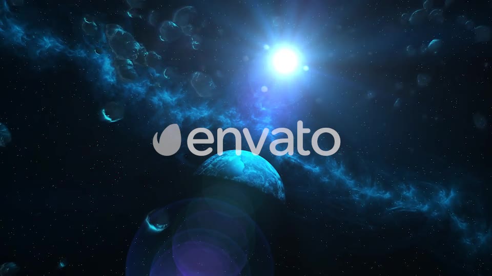 Flying Through Asteroids and Blue Planet to Space Nebula and Star Videohive 22724319 Motion Graphics Image 2