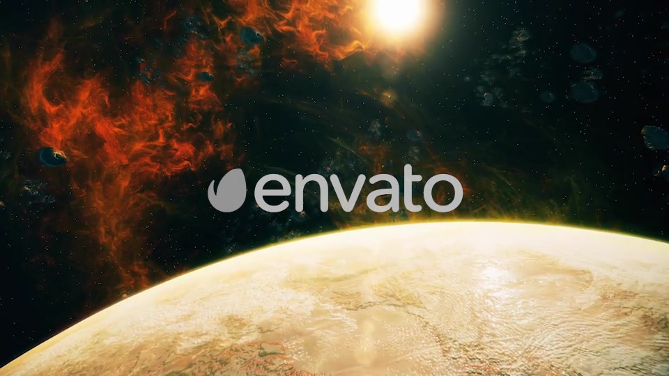 Flying Through Asteroids with Big Planet to Space Nebula and Star Videohive 22760545 Motion Graphics Image 4