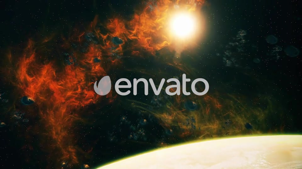 Flying Through Asteroids with Big Planet to Space Nebula and Star Videohive 22760545 Motion Graphics Image 5