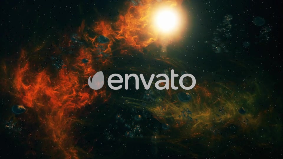 Flying Through Asteroids with Big Planet to Space Nebula and Star Videohive 22760545 Motion Graphics Image 7