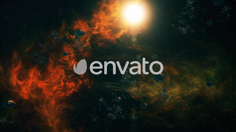Flying Through Asteroids with Big Planet to Space Nebula and Star Videohive 22760545 Motion Graphics Image 9