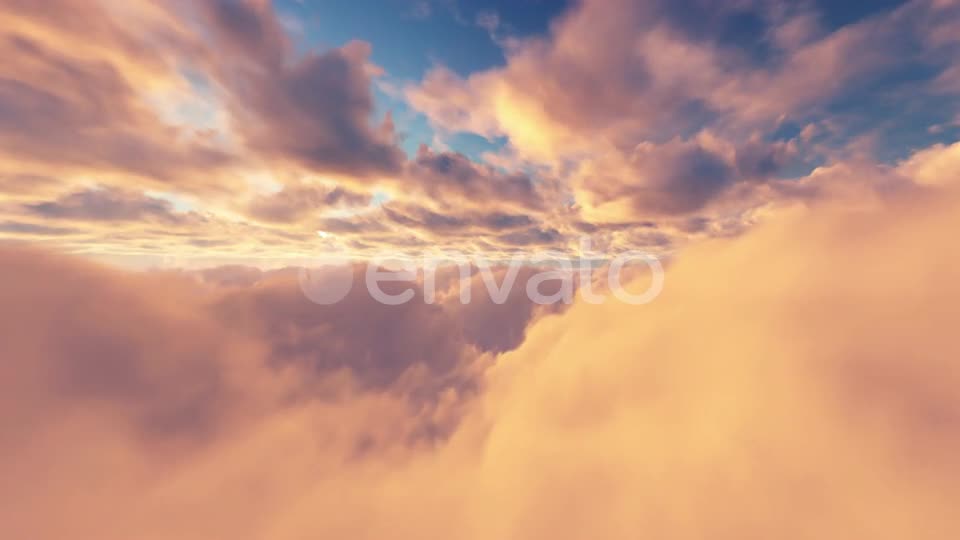 Flying Through Clouds Sunset 01 4K Videohive 23701777 Motion Graphics Image 1