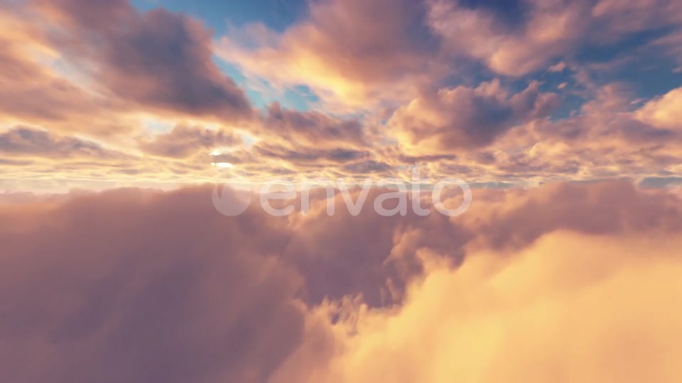 Flying Through Clouds Sunset 01 4K Videohive 23701777 Motion Graphics Image 2