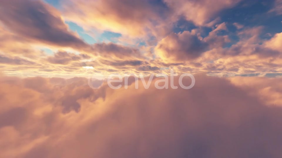 Flying Through Clouds Sunset 01 4K Videohive 23701777 Motion Graphics Image 3