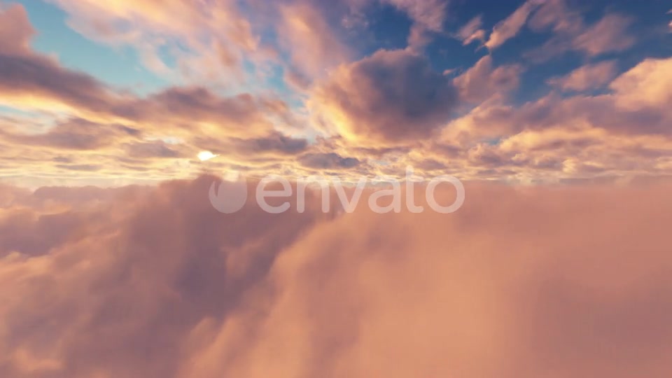 Flying Through Clouds Sunset 01 4K Videohive 23701777 Motion Graphics Image 5