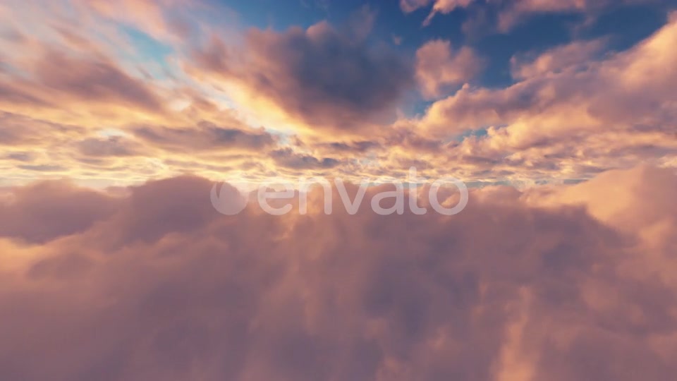 Flying Through Clouds Sunset 01 4K Videohive 23701777 Motion Graphics Image 7