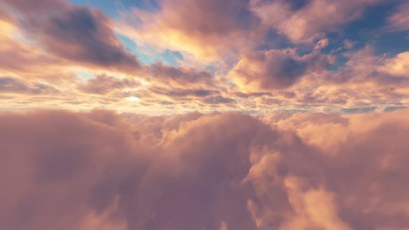Flying Through Clouds Sunset 01 4K - Download 23701777 Videohive