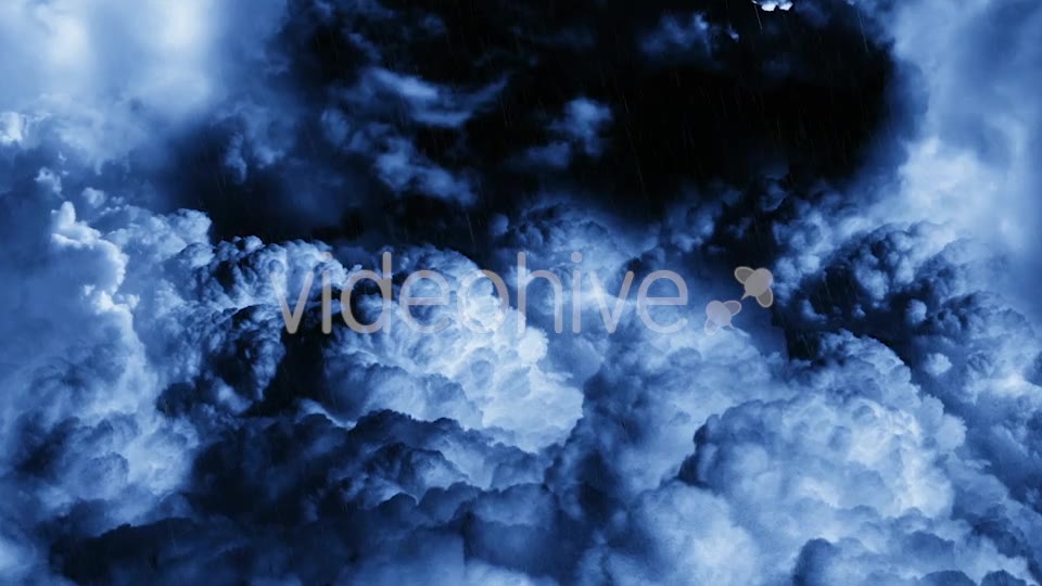 Flying Through Dark Night Thunder Clouds with Rain and Lightnings Videohive 21416514 Motion Graphics Image 12