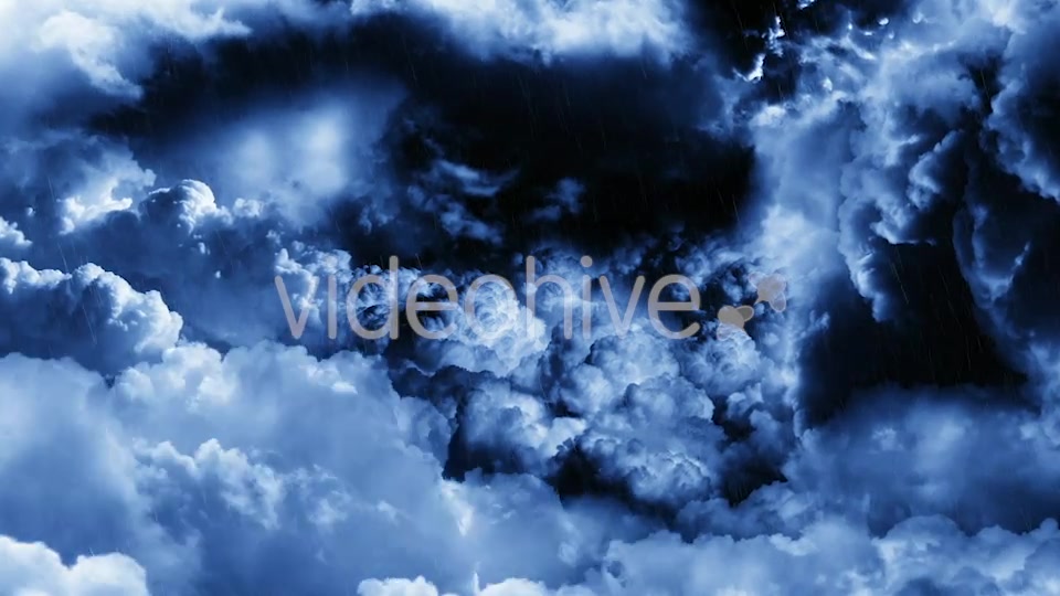 Flying Through Dark Night Thunder Clouds with Rain and Lightnings Videohive 21416514 Motion Graphics Image 3