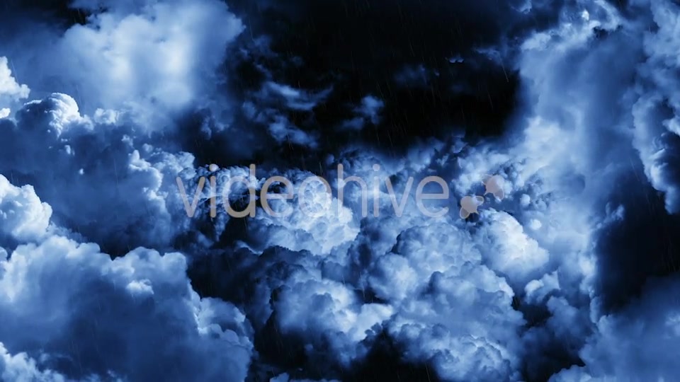 Flying Through Dark Night Thunder Clouds with Rain and Lightnings Videohive 21416514 Motion Graphics Image 7
