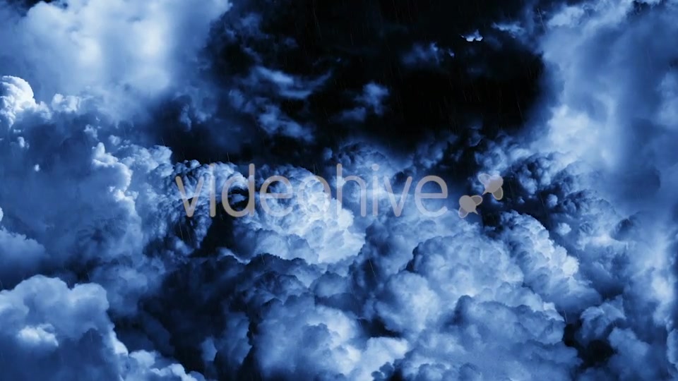 Flying Through Dark Night Thunder Clouds with Rain and Lightnings Videohive 21416514 Motion Graphics Image 9