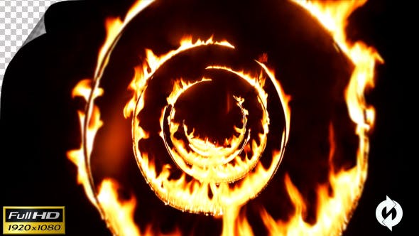 Flying Through Fire Circle Tunnel Background Loop - Download Videohive 21518675