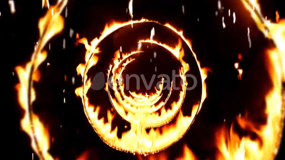 Flying Through Fire Circle Tunnel With Falling Flames Background Loop Videohive 22032679 Motion Graphics Image 2