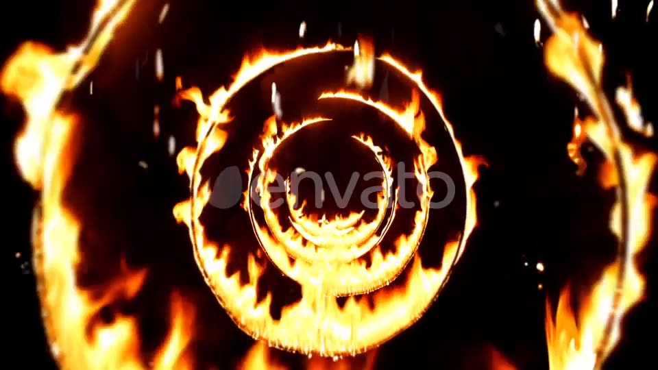 Flying Through Fire Circle Tunnel With Falling Flames Background Loop Videohive 22032679 Motion Graphics Image 3