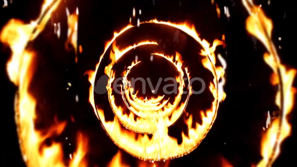 Flying Through Fire Circle Tunnel With Falling Flames Background Loop Videohive 22032679 Motion Graphics Image 4