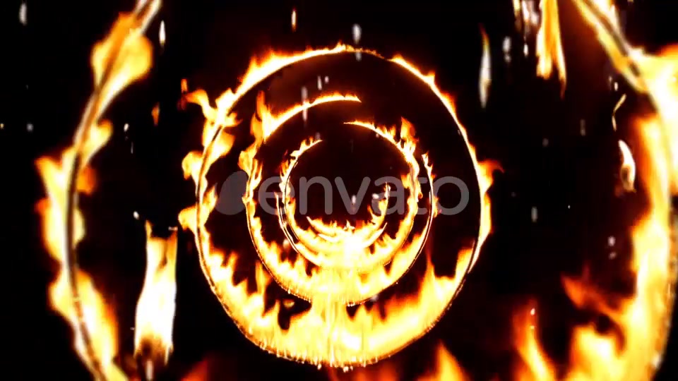 Flying Through Fire Circle Tunnel With Falling Flames Background Loop Videohive 22032679 Motion Graphics Image 5