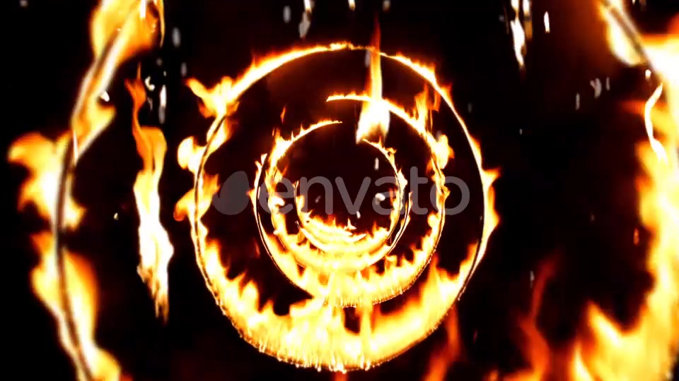 Flying Through Fire Circle Tunnel With Falling Flames Background Loop Videohive 22032679 Motion Graphics Image 6